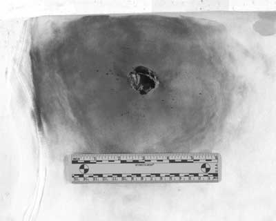 Infrared photo of gun shot residue